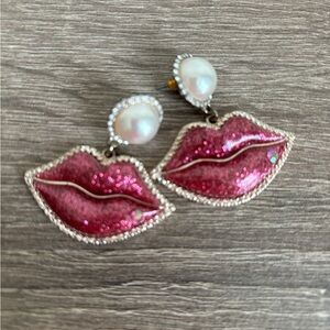 Betsey Johnson lip earrings